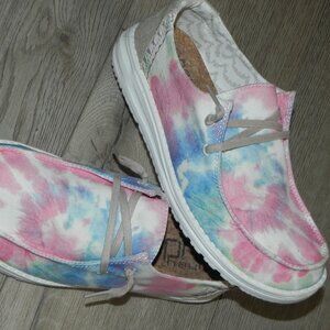 Hey Dude Boho Mandala Tie Dye Shoes Women's Size 8 .